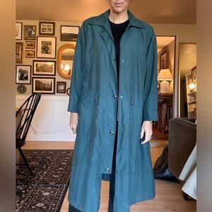 Green trench coat